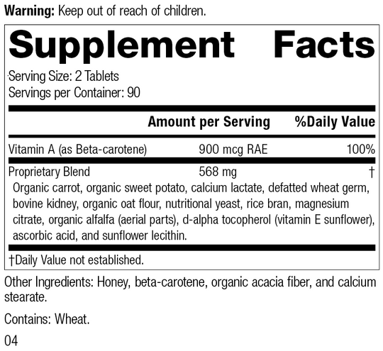 Cataplex® A, 180 Tablets, Rev 03 Supplement Facts